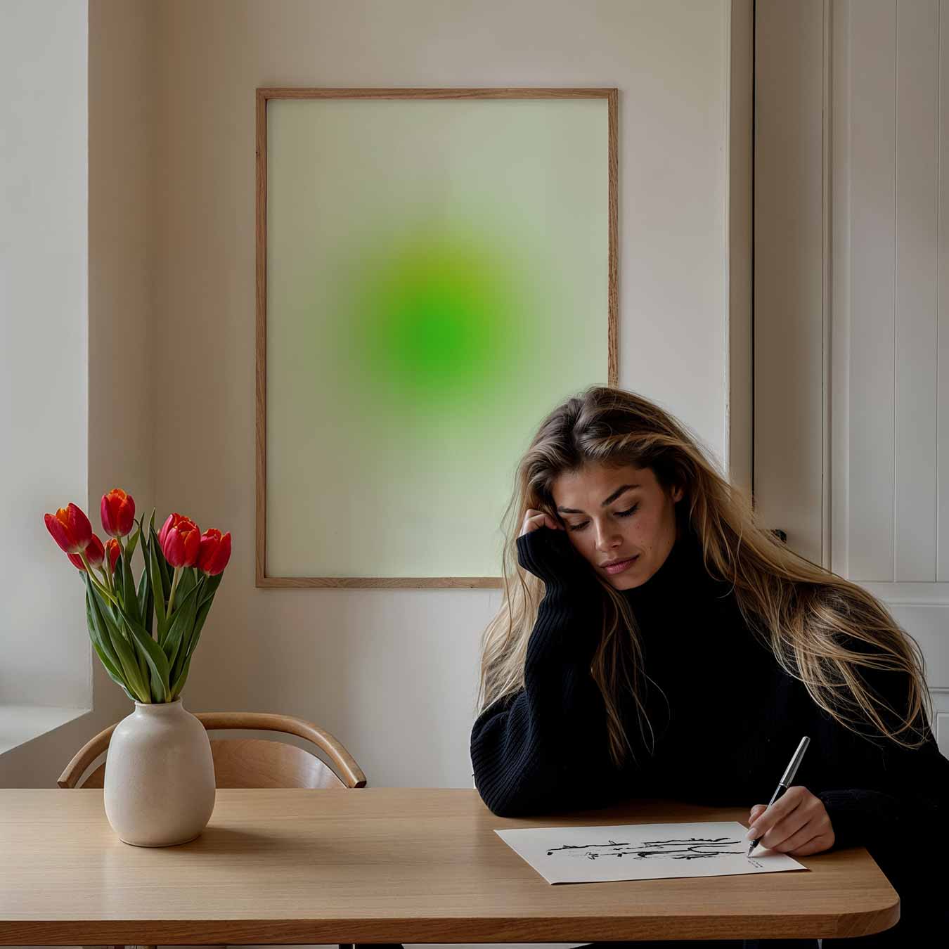 Groene Zen Cirkel Poster-WallArtistic
