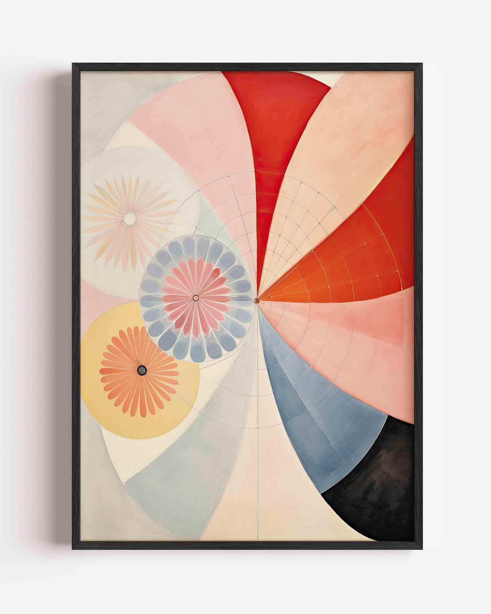 Bloemvormen en cirkels Poster