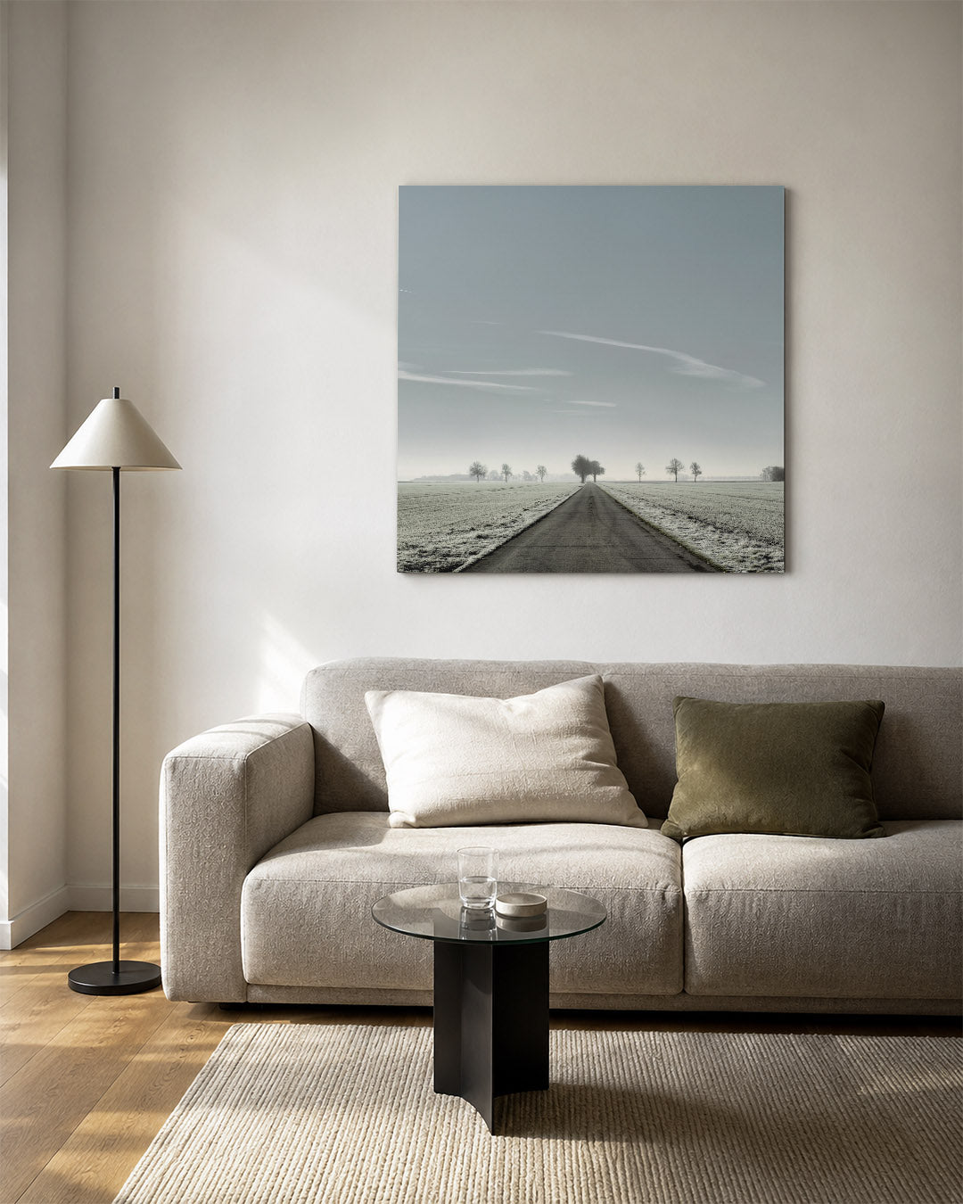 Rustige weglandschap Kunstwerk