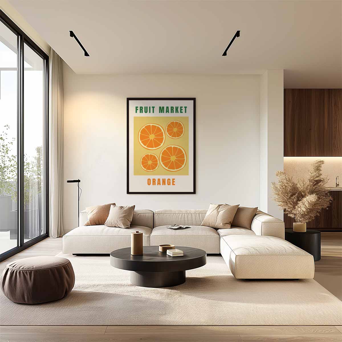 Fruit Market Orange Poster Kunstwerk-canvas-dibond-plexiglas-wanddecoratie-WallArtistic