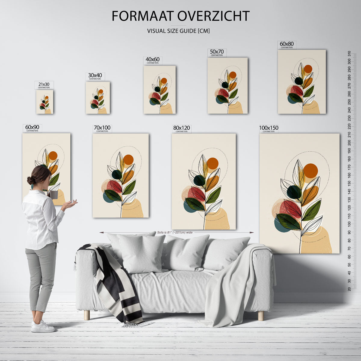Bladeren en cirkels Poster