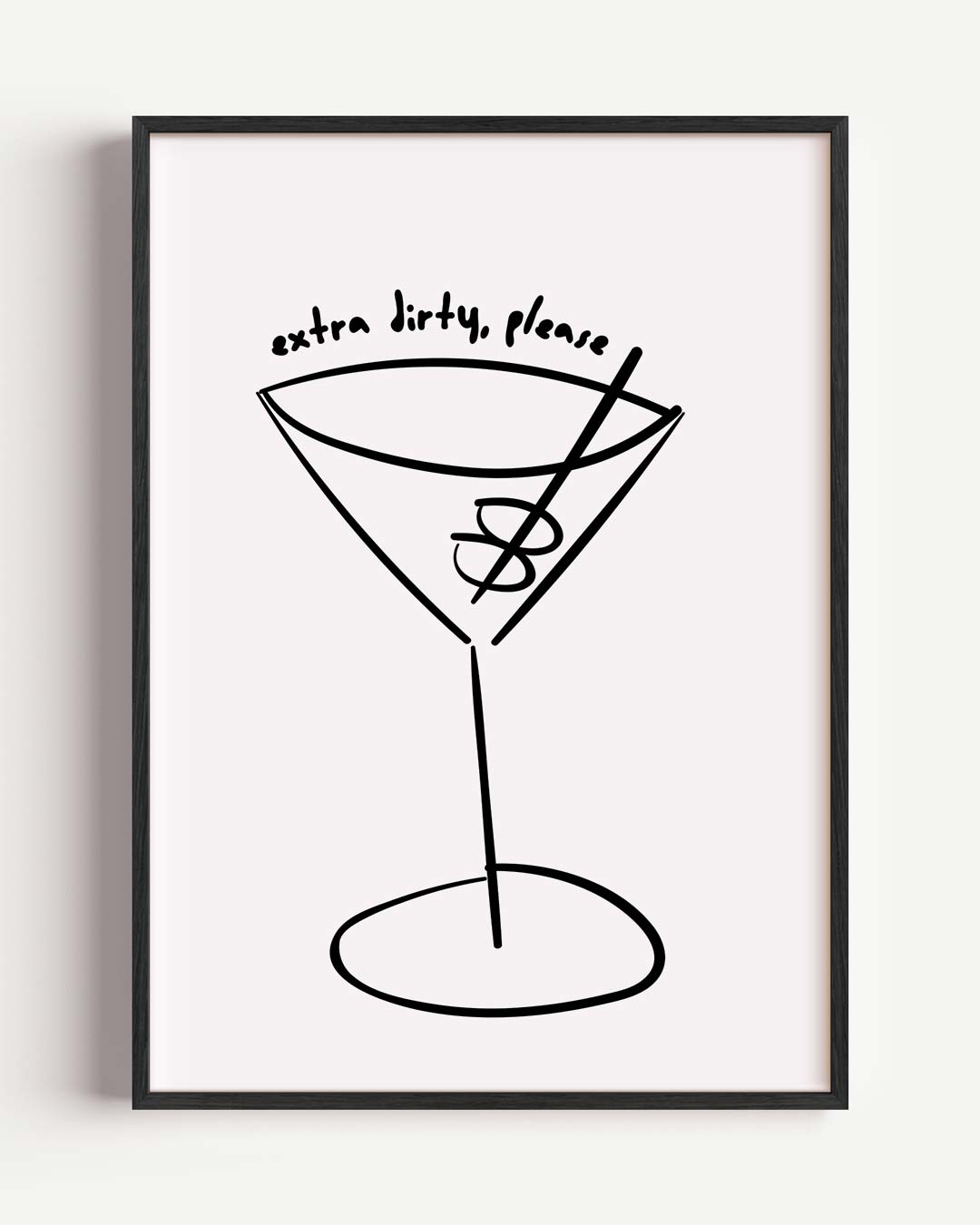Stijlvolle Martini Illustratie Poster-WallArtistic