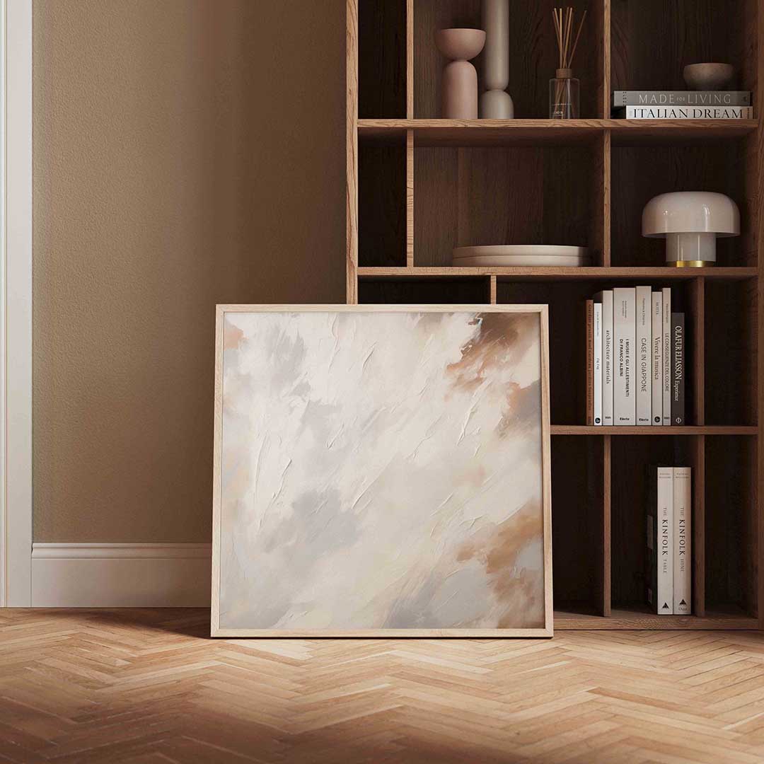 Abstracte beige en grijze Poster