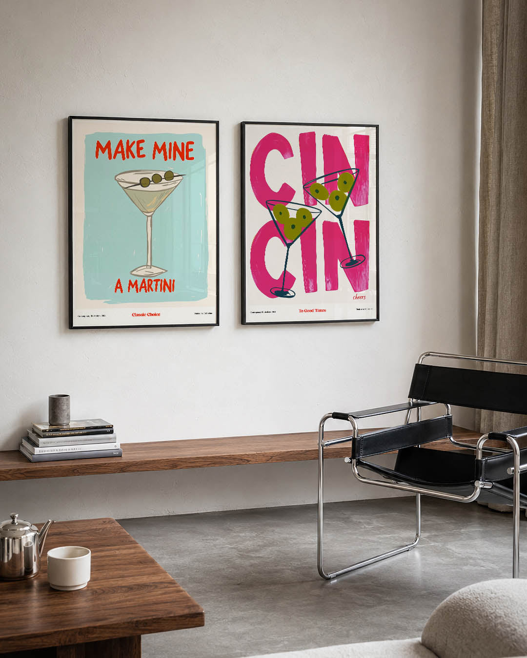 Cocktail illustratie Posterset