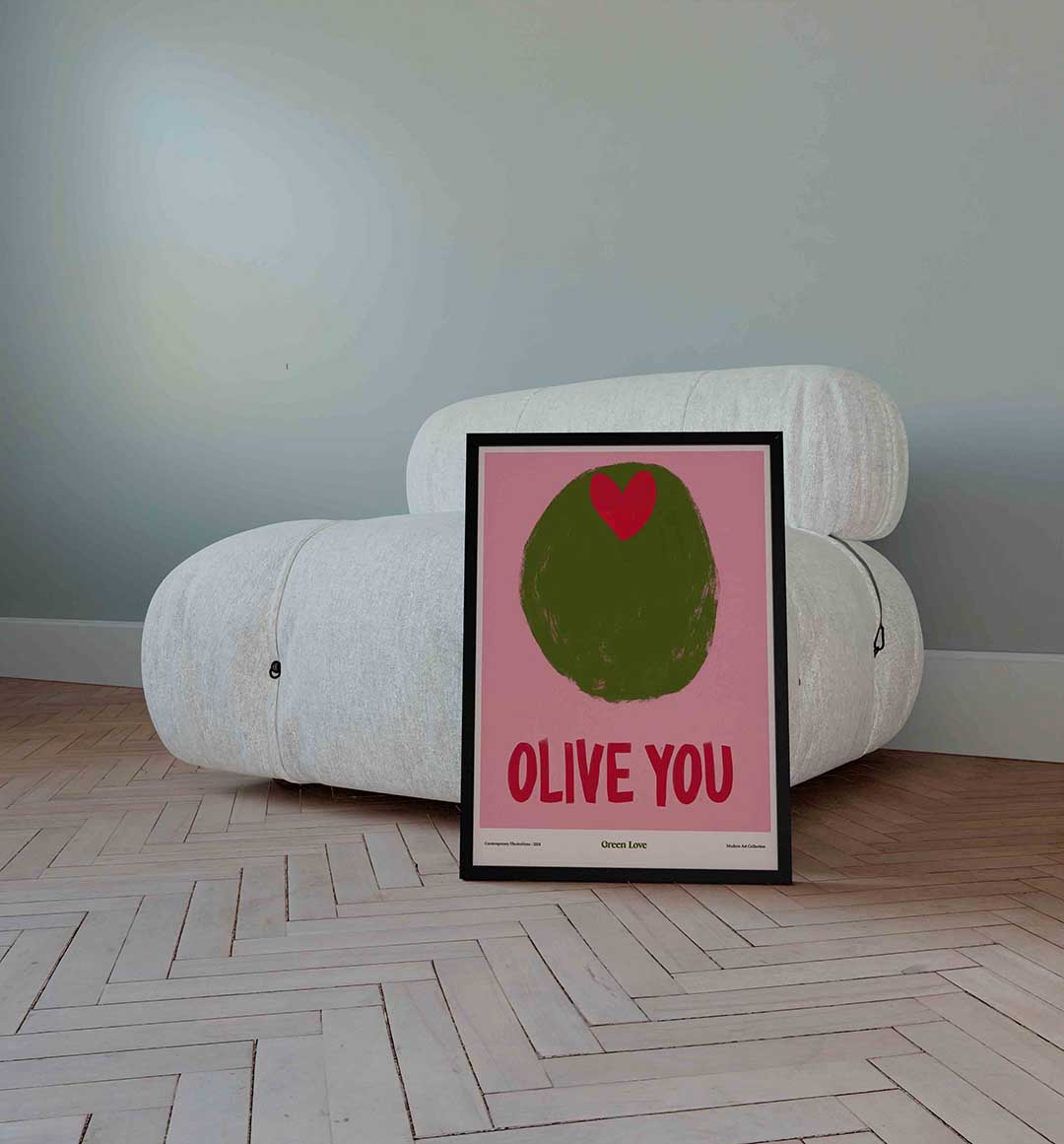 Olijf met hart Poster
