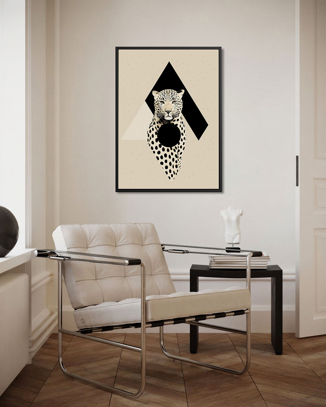 Geometrische luipaard Kunstwerk