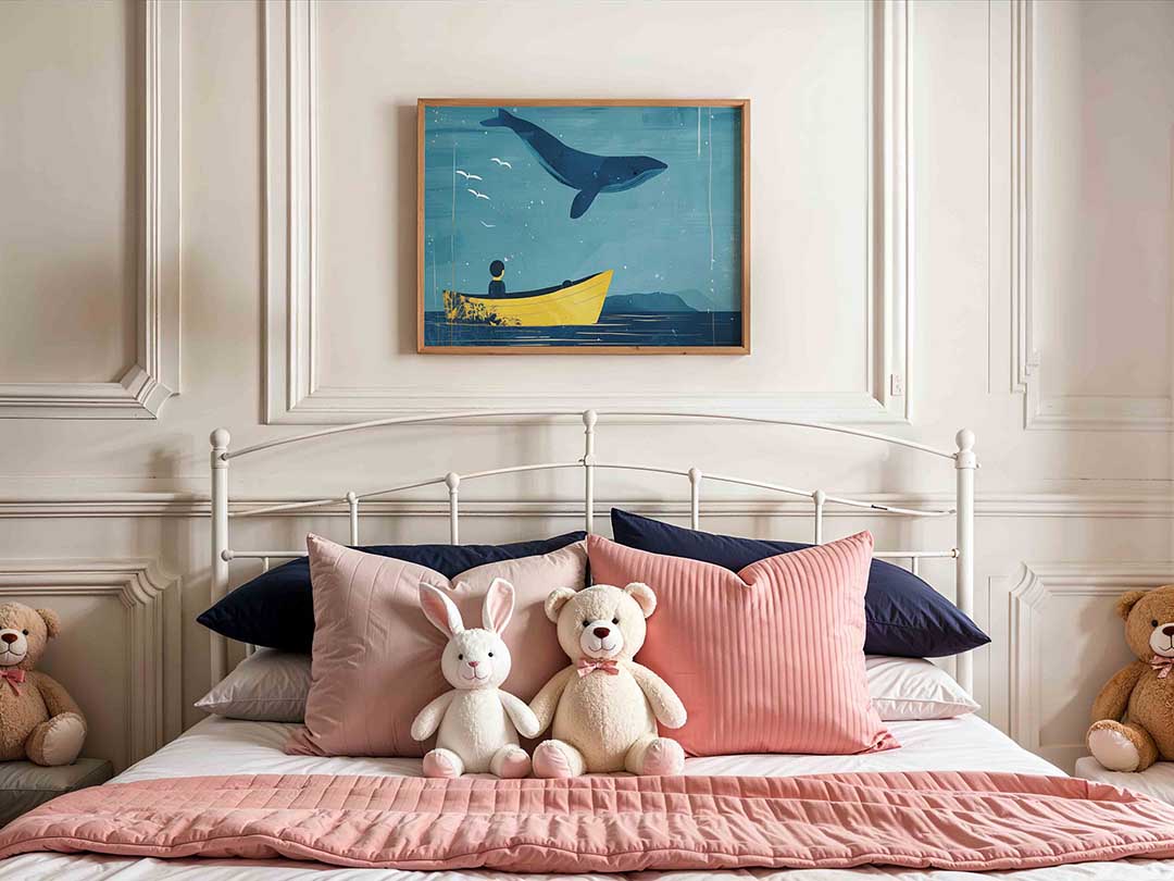 Walvis en boot Poster