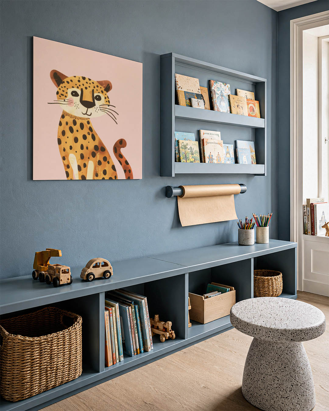 Vrolijke luipaard illustratie Kunstwerk