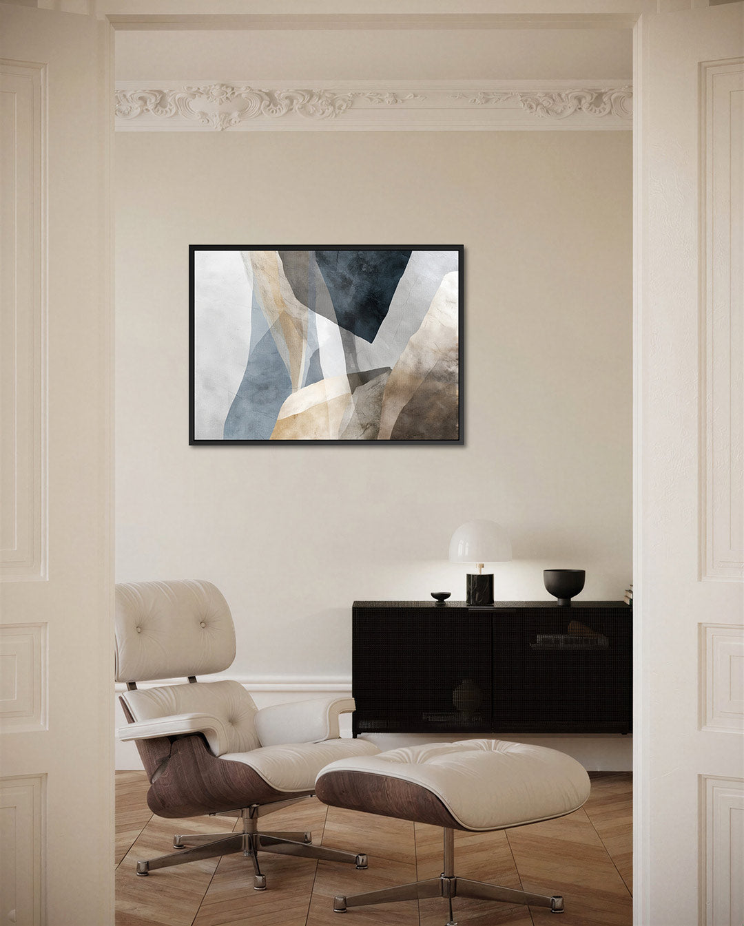 Gelaagde vormen compositie Kunstwerk