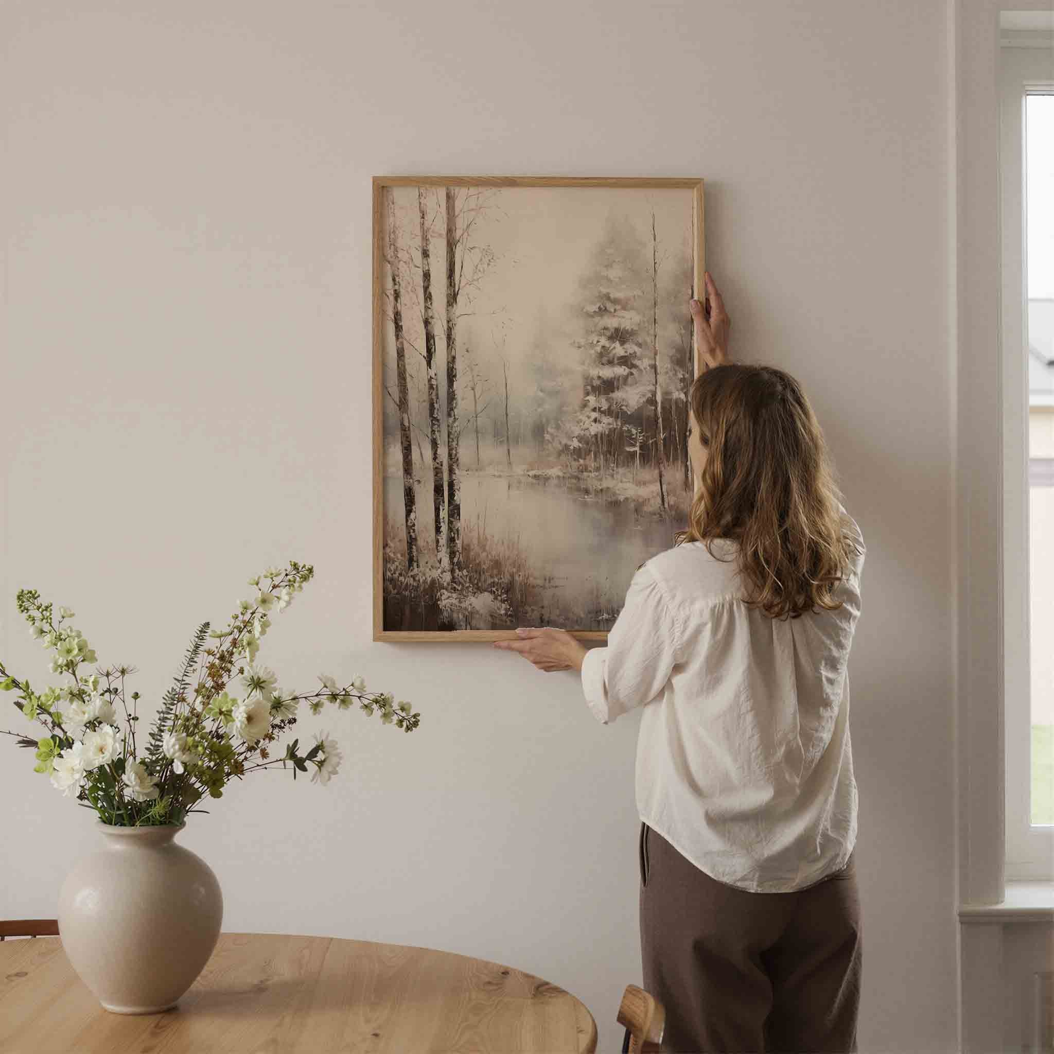 Winterlandschap met bomen Poster