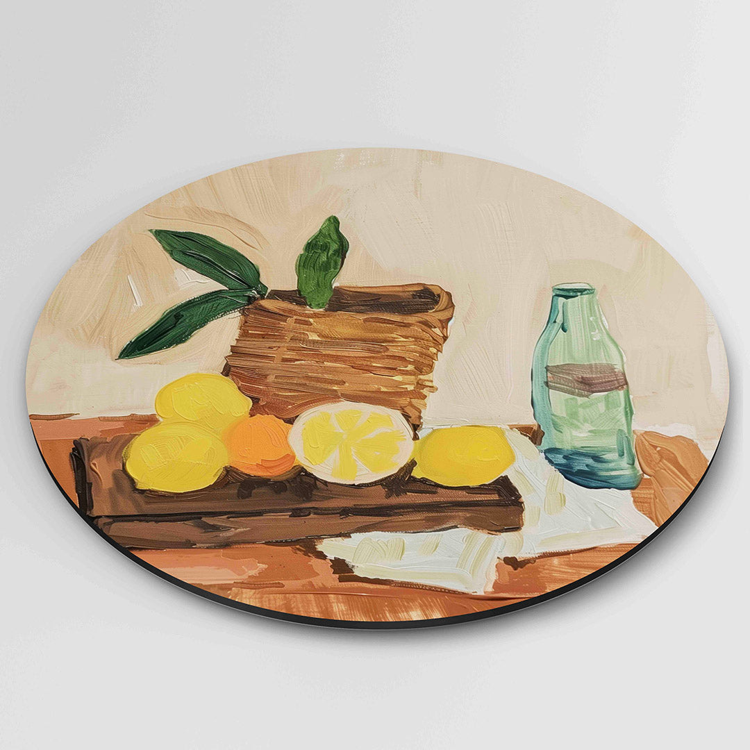 Fruit en fles Muurcirkel