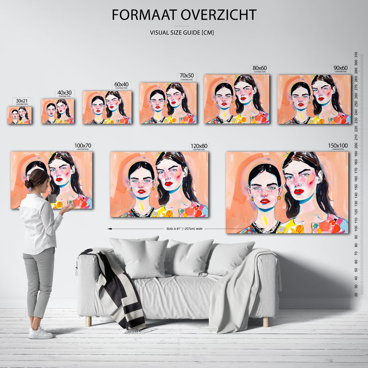 Twee vrouwen met kleurrijke kleding Poster
