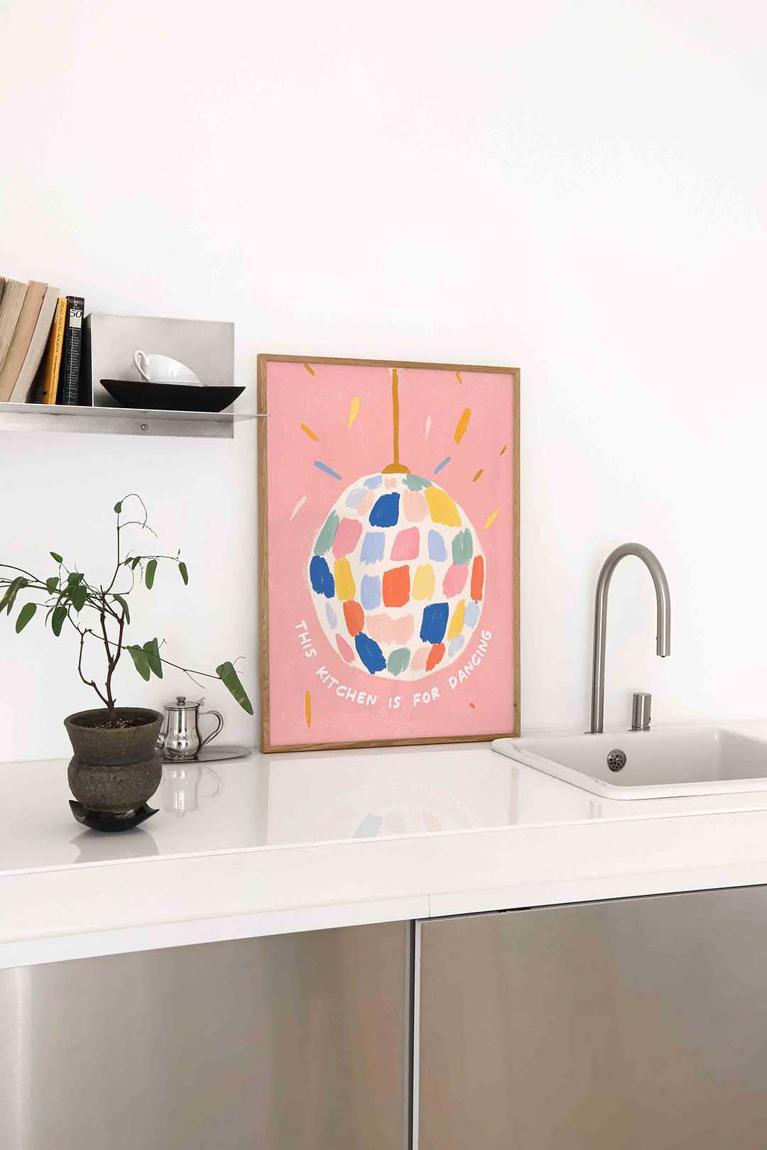 Gekleurde discobal Poster