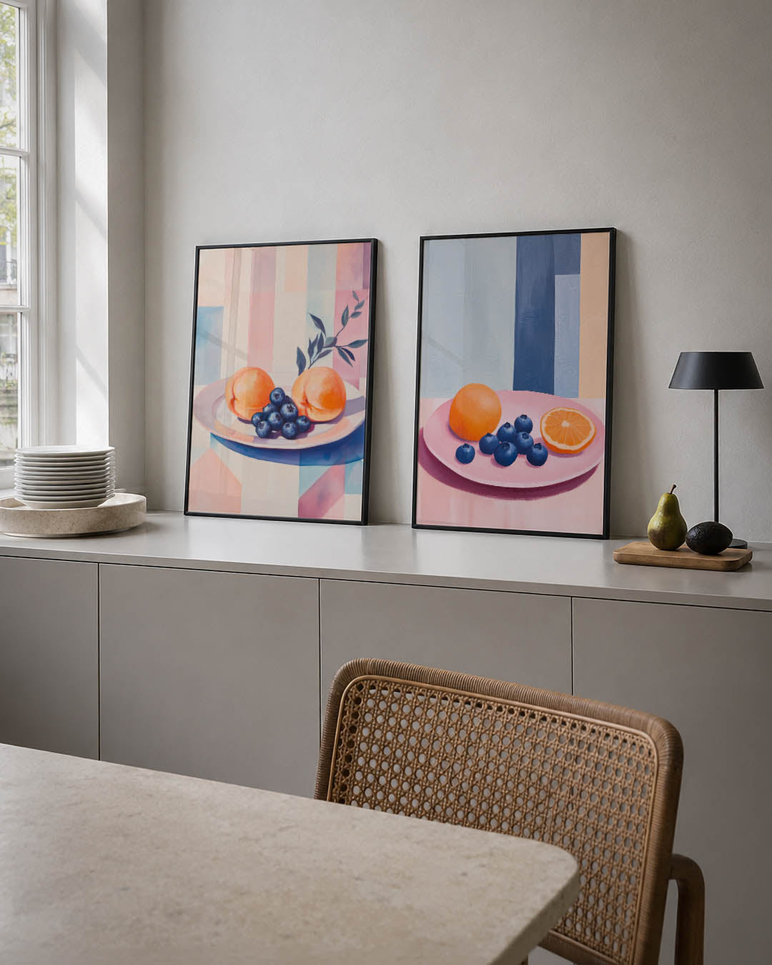 Fruit en kleurvlakken Posterset