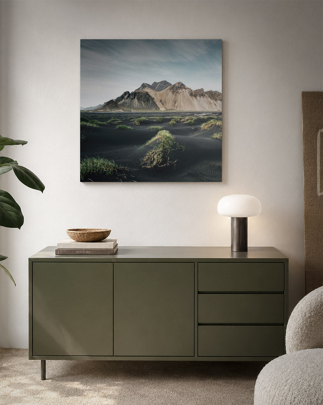 Berglandschap met gras Kunstwerk