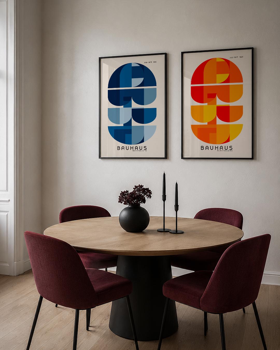 Vormenspel in blauw Posterset