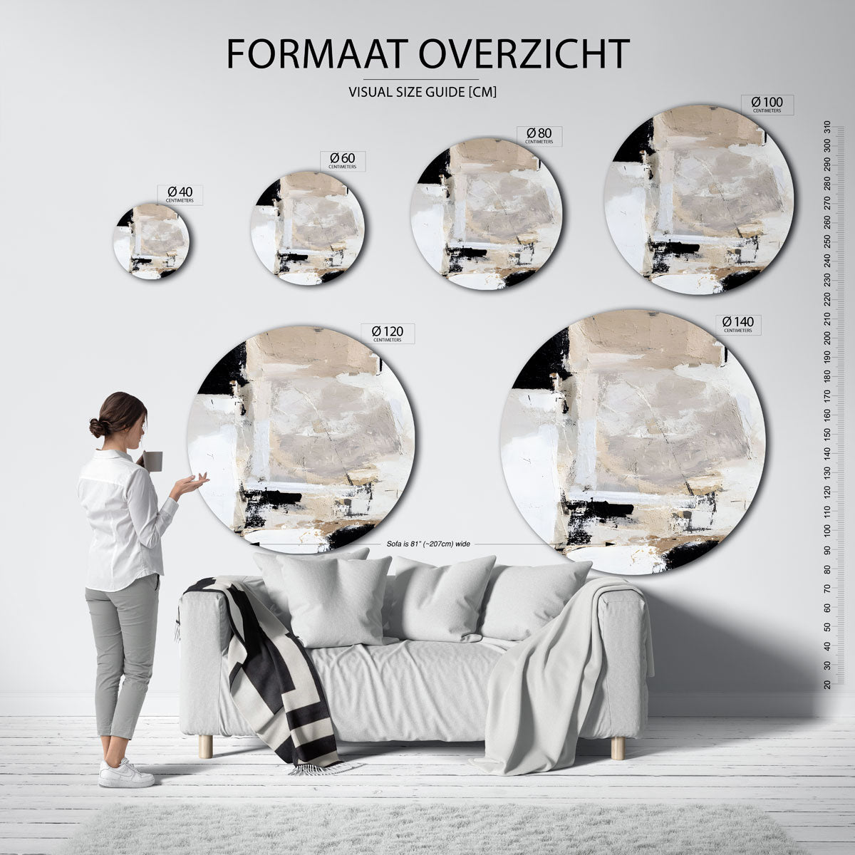 Abstracte vormen Muurcirkel