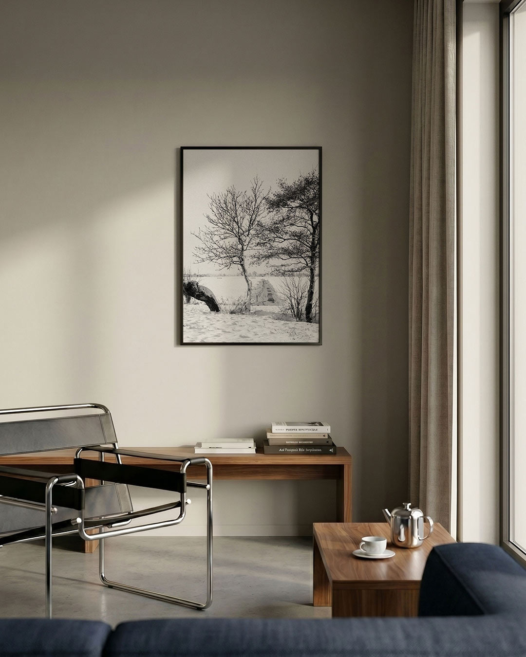 Winterlandschap met bomen Poster