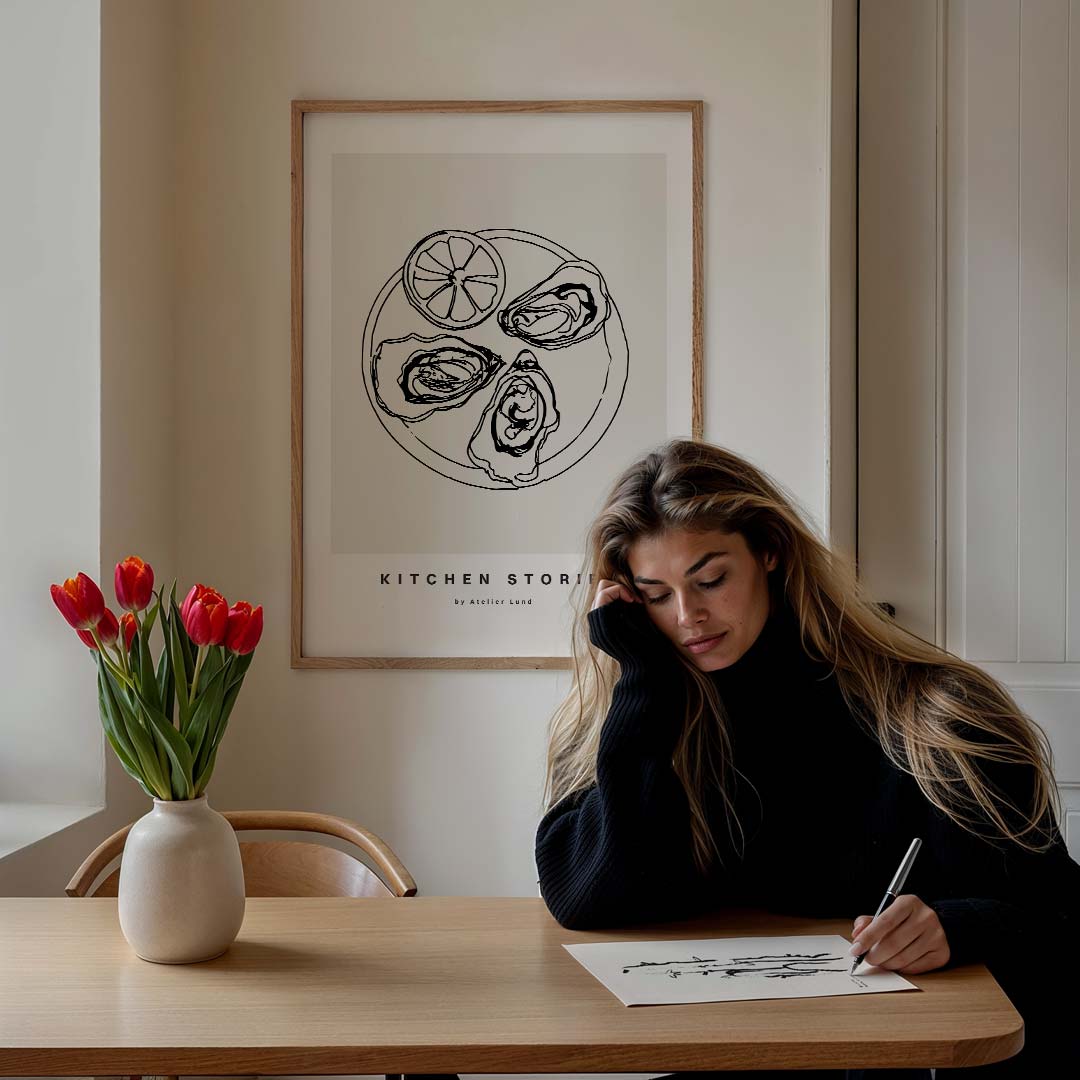 Stijlvolle Keuken Illustratie Poster-WallArtistic