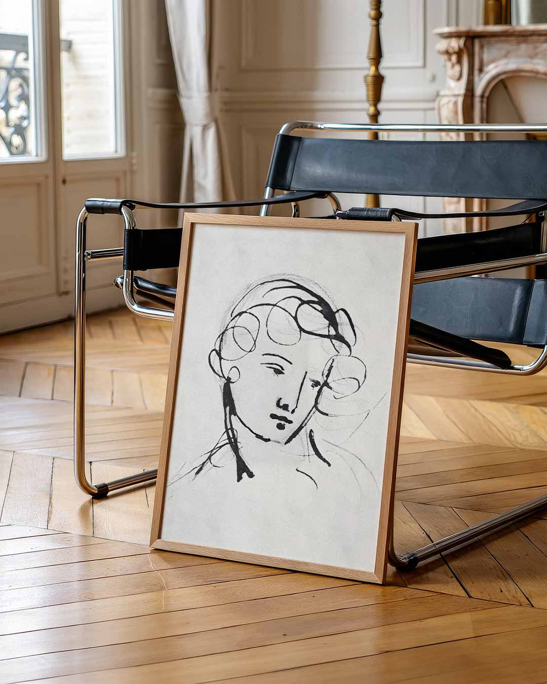Elegante Lijntekening Vrouw Poster-WallArtistic