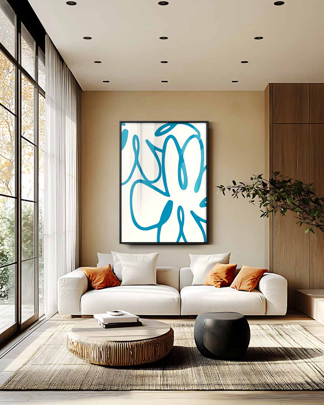 Bloemige Expressie Kunstwerk-canvas-dibond-plexiglas-wanddecoratie-WallArtistic