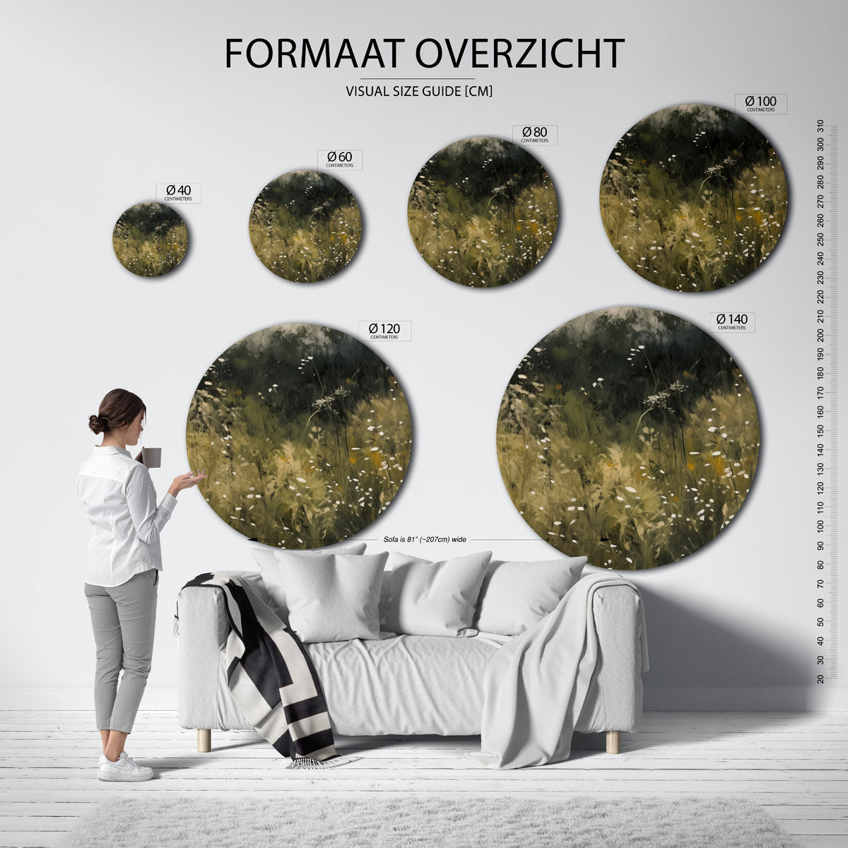 Wilde bloemen Muurcirkel