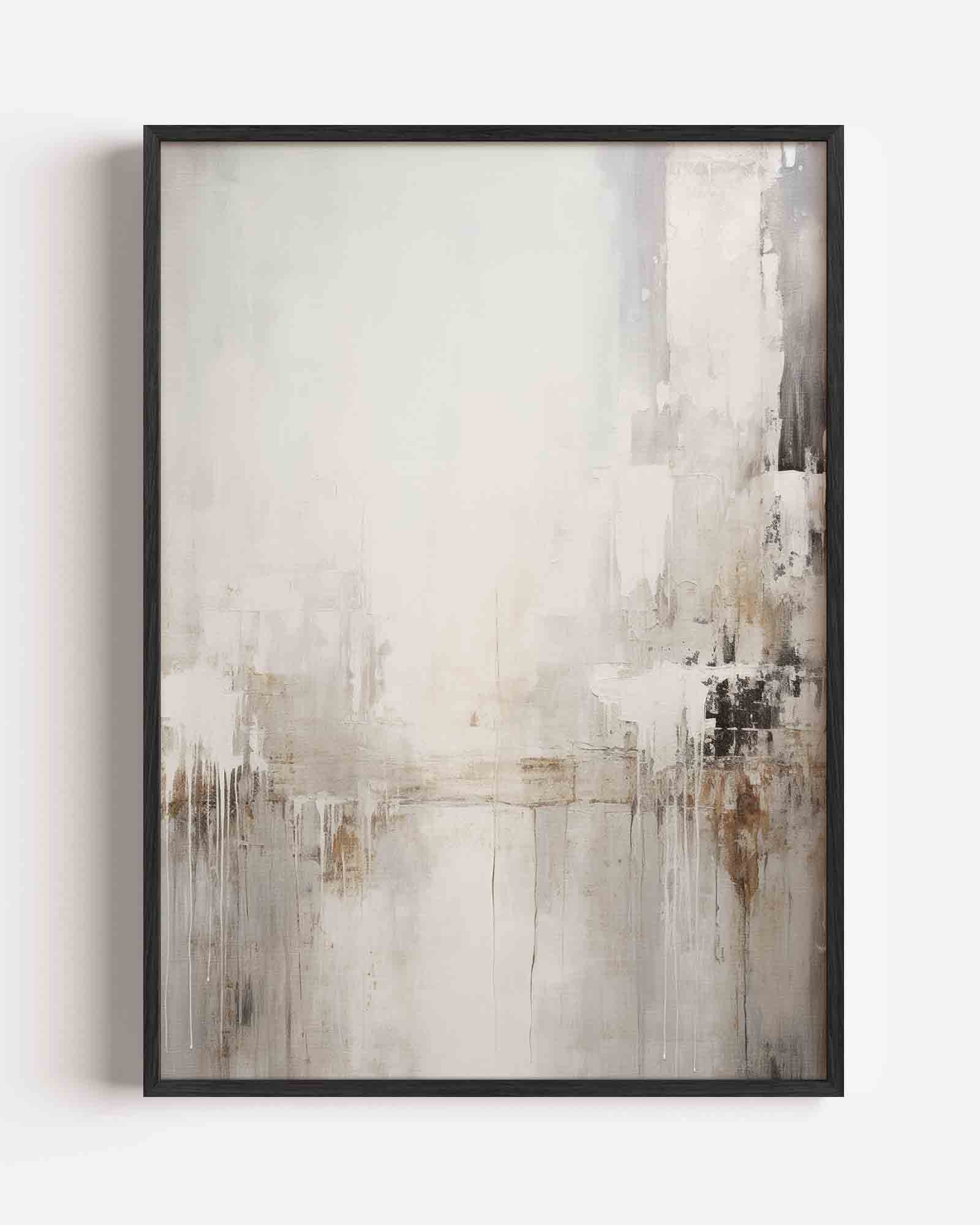 Abstracte beige en grijze Poster