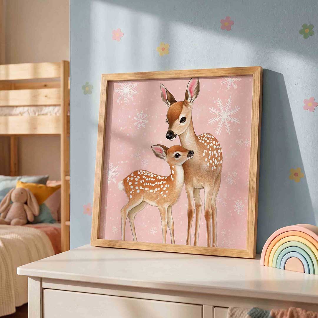Herten op roze Poster