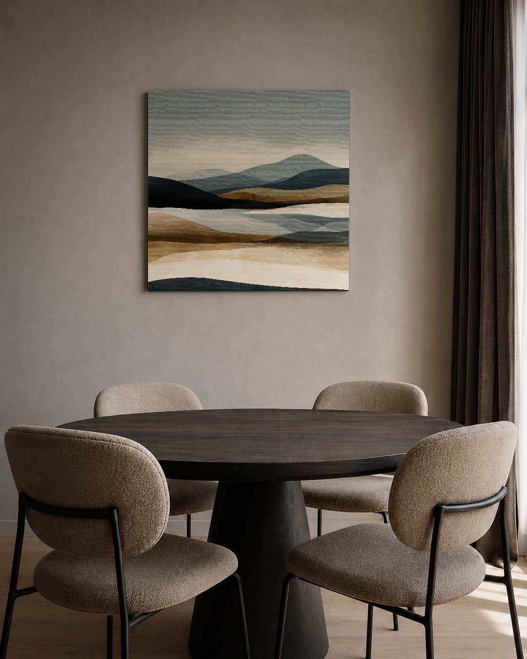 Gelaagde landschap compositie Kunstwerk