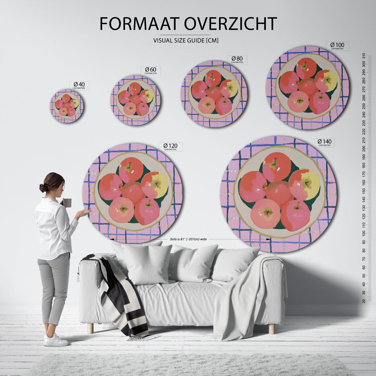 Appels in schaal Muurcirkel