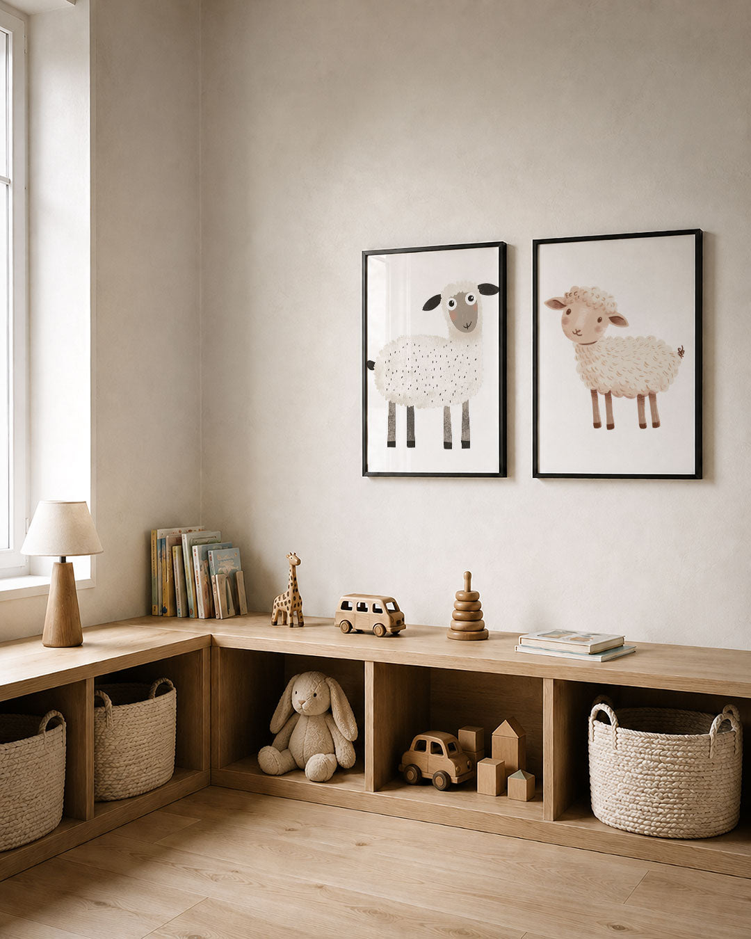 Speelse schaapvorm Posterset