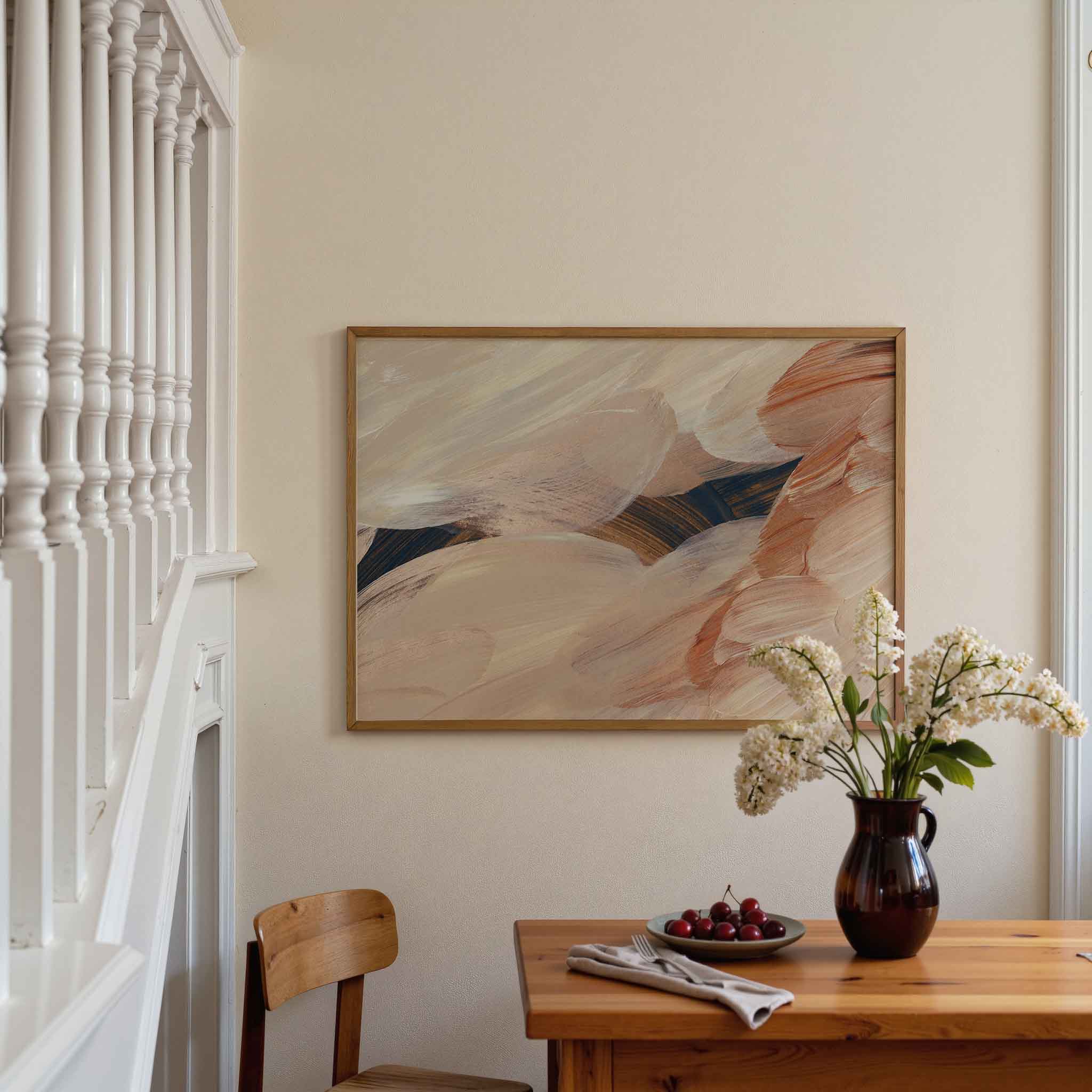 Abstracte penseelstreken Poster