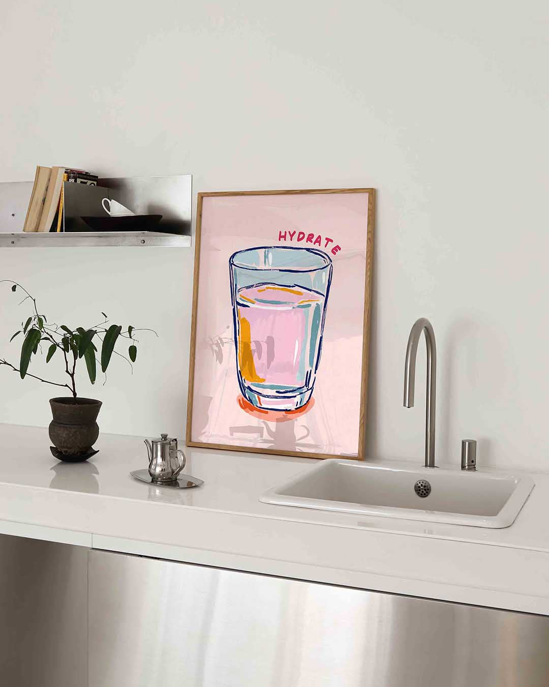 Glas water met tekst Poster