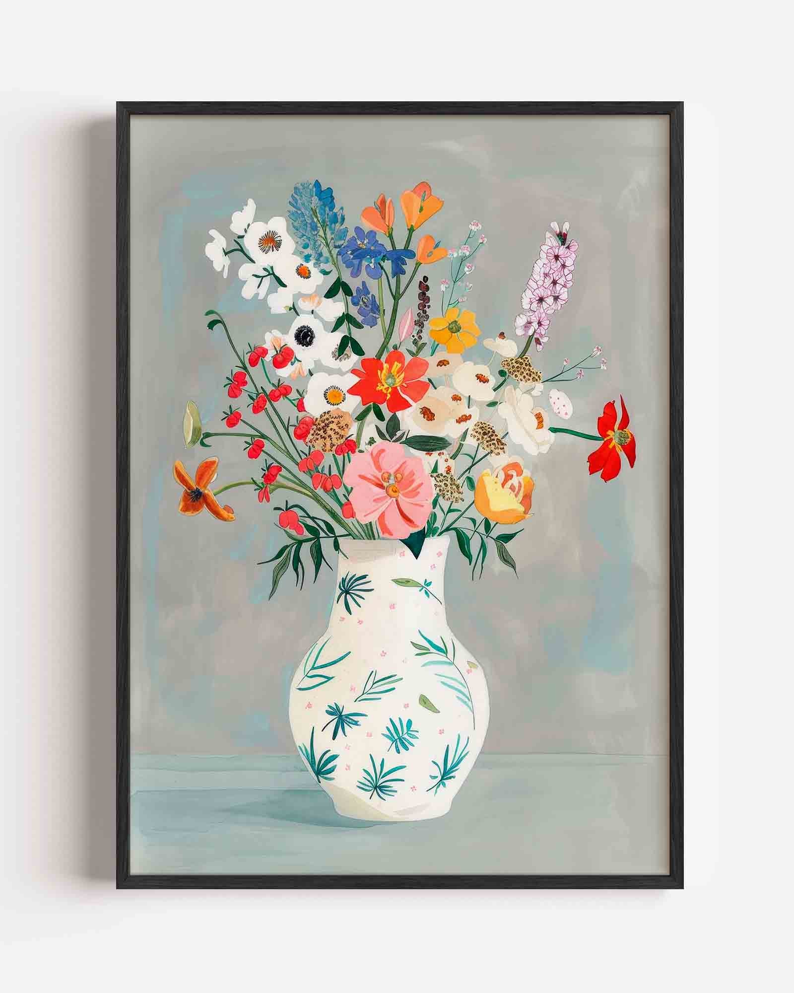 Bloemen in vaas Poster