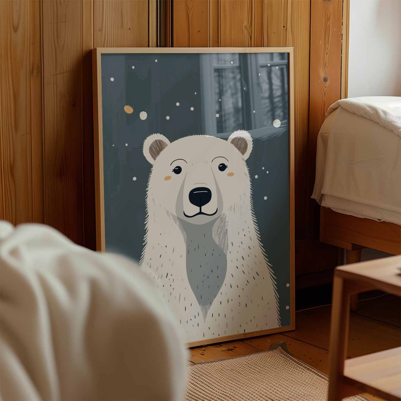Schattige IJsbeer Illustratie Poster-WallArtistic