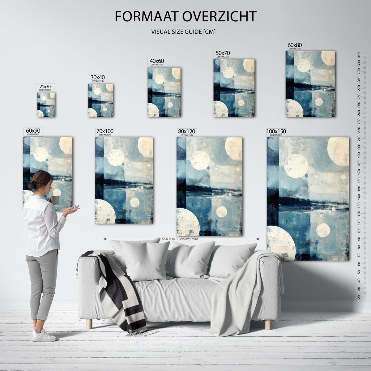 Blauwe cirkels Poster
