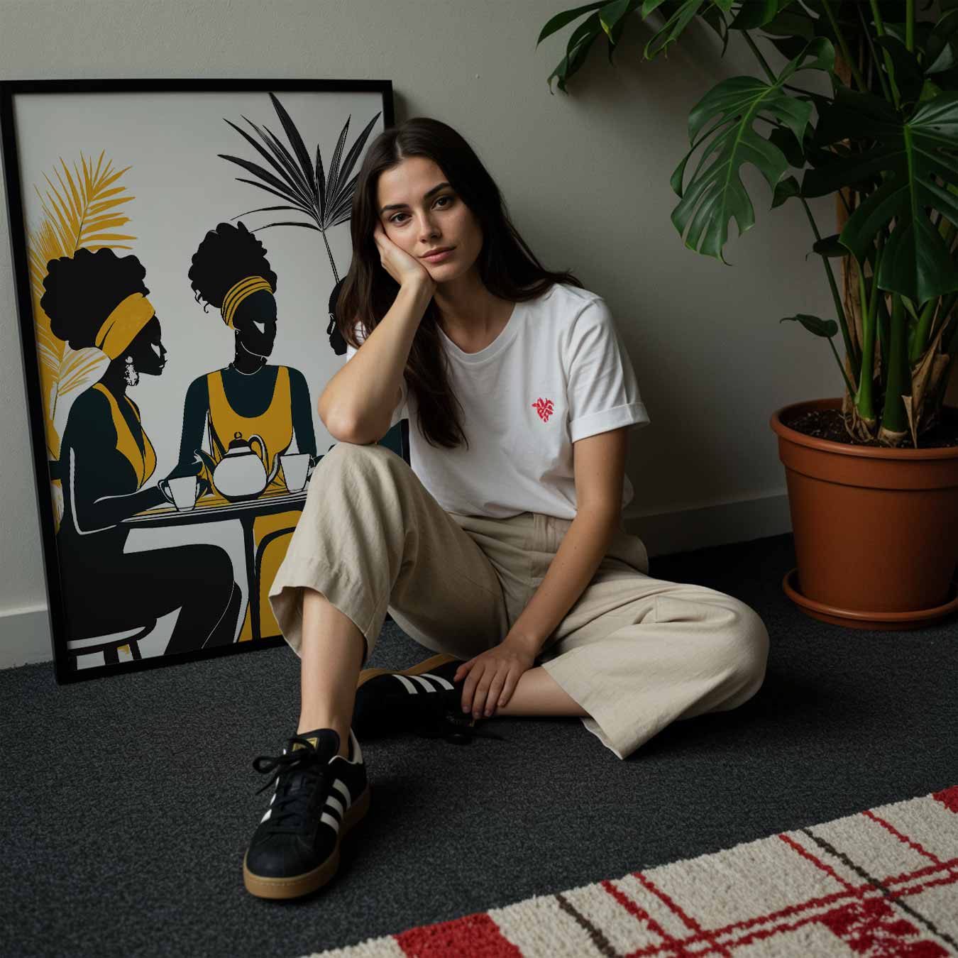 Vrouwelijke Vriendschap aan Tafel Poster-WallArtistic