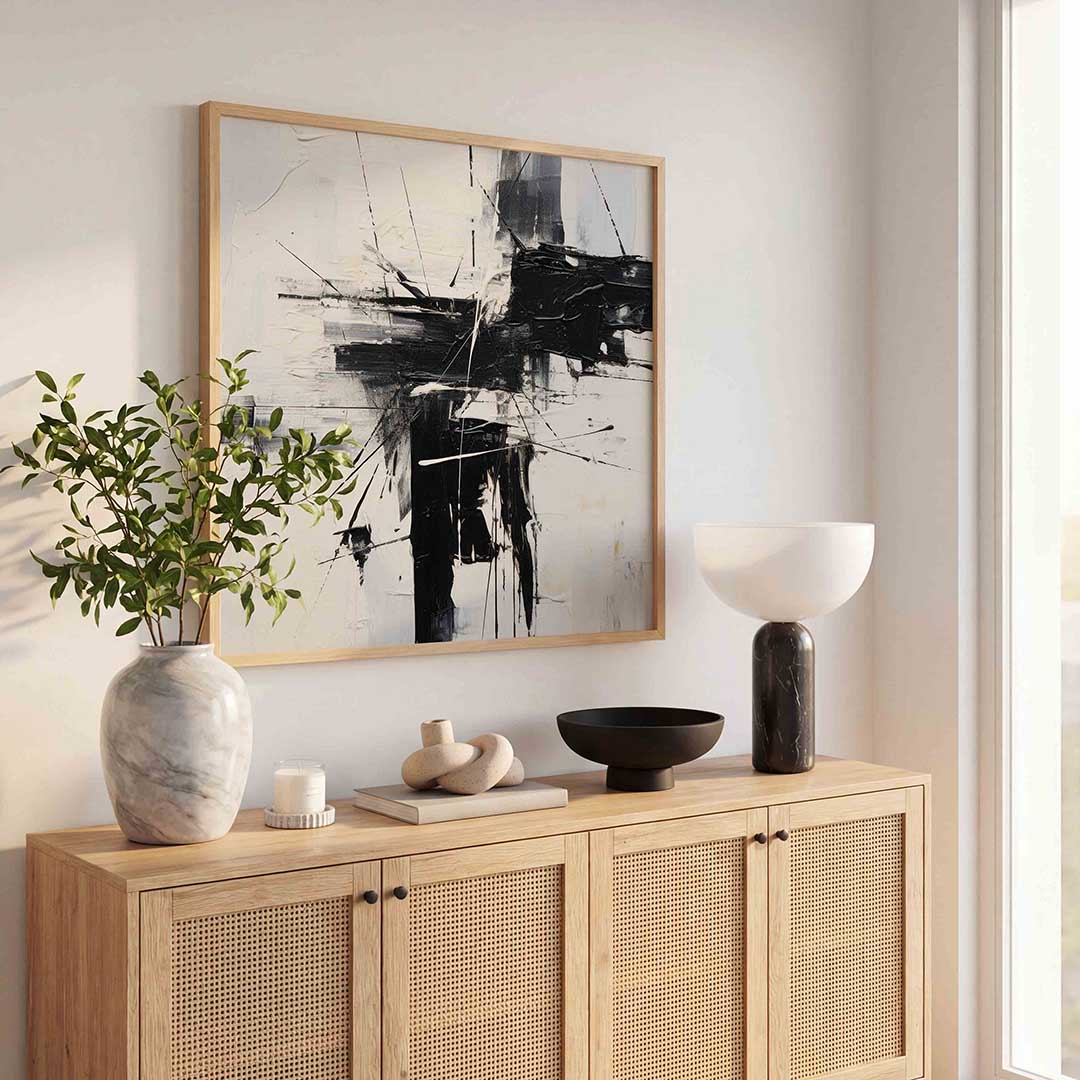Abstracte zwart wit Poster