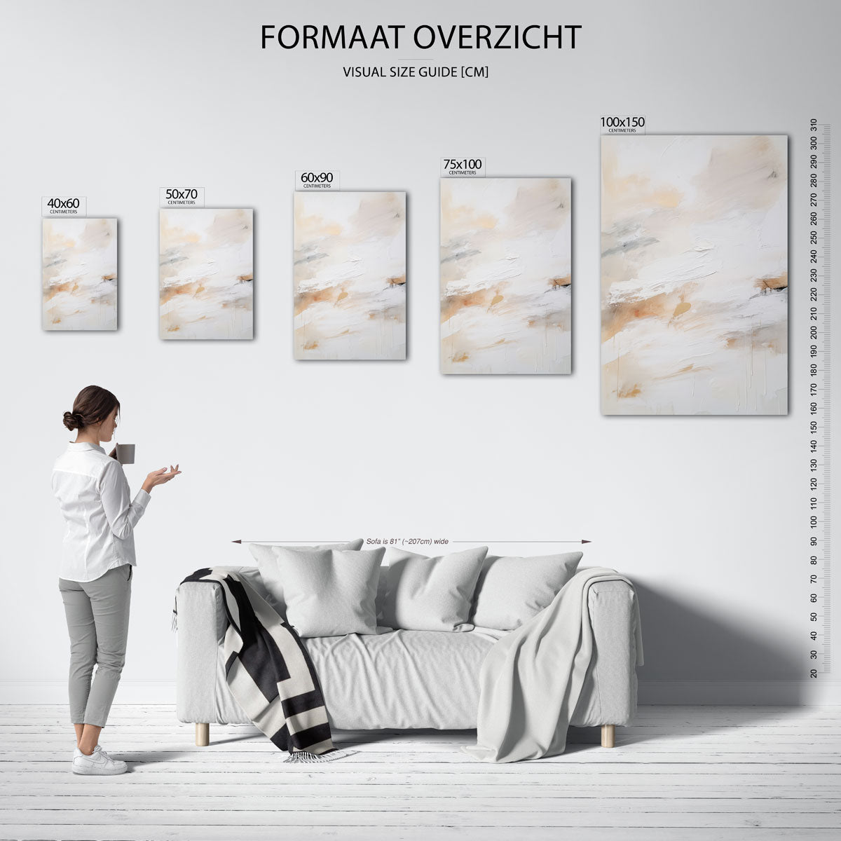 Zachte kleuren compositie Kunstwerk