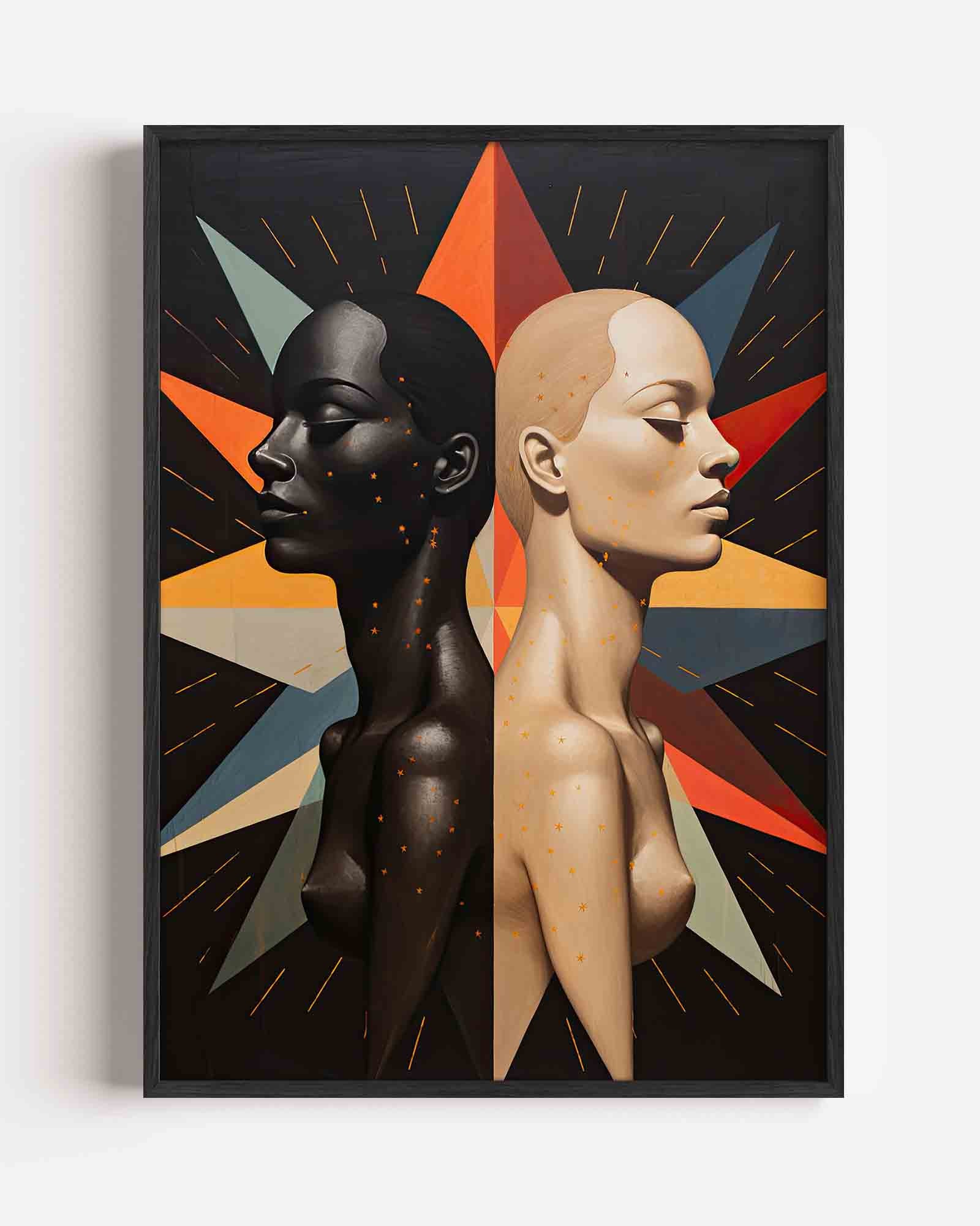 Twee gezichten in profiel Poster