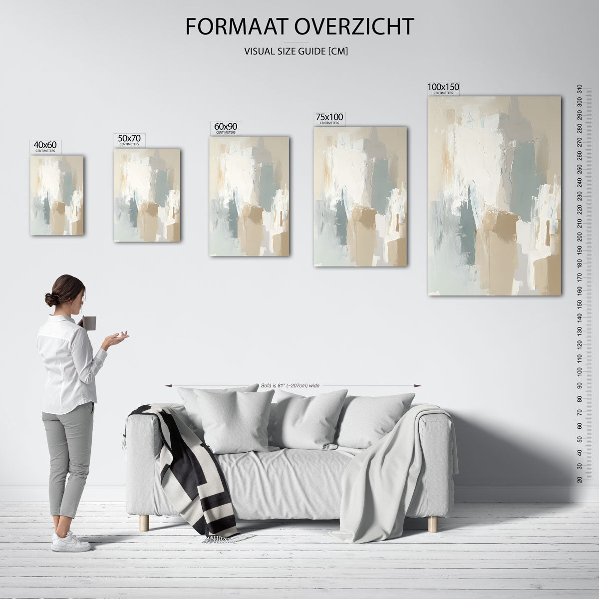 Zachte kleuren compositie Kunstwerk