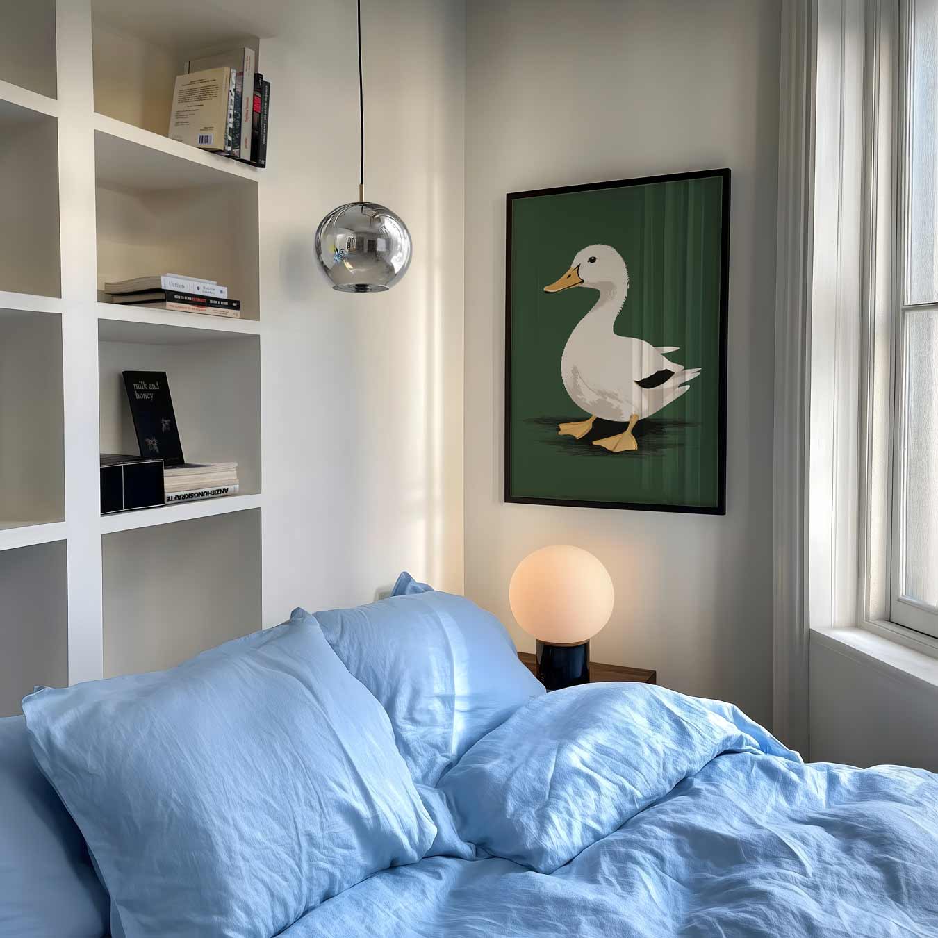 Schattige Eend Illustratie Poster-WallArtistic