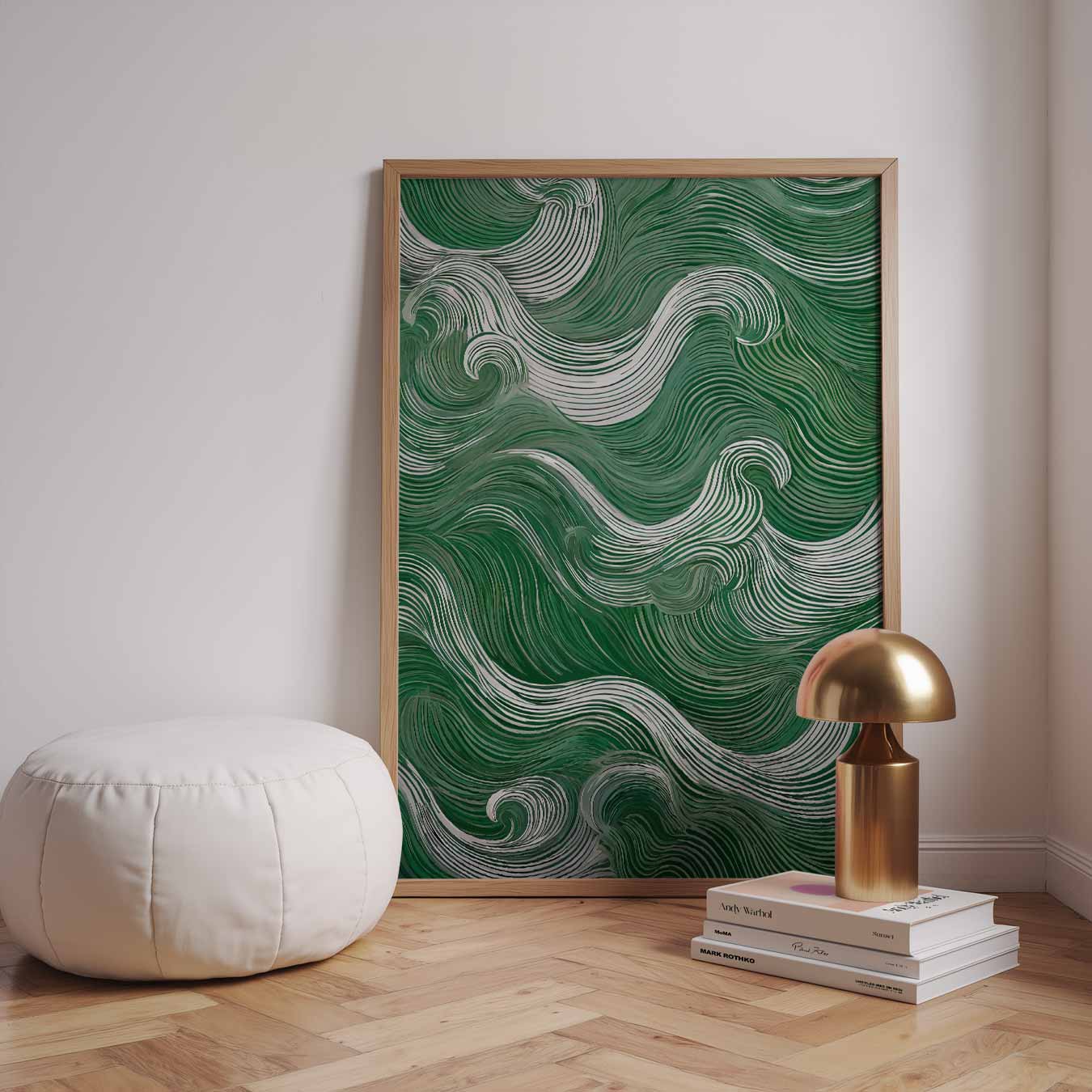 Golvende Groene Patronen Poster-WallArtistic