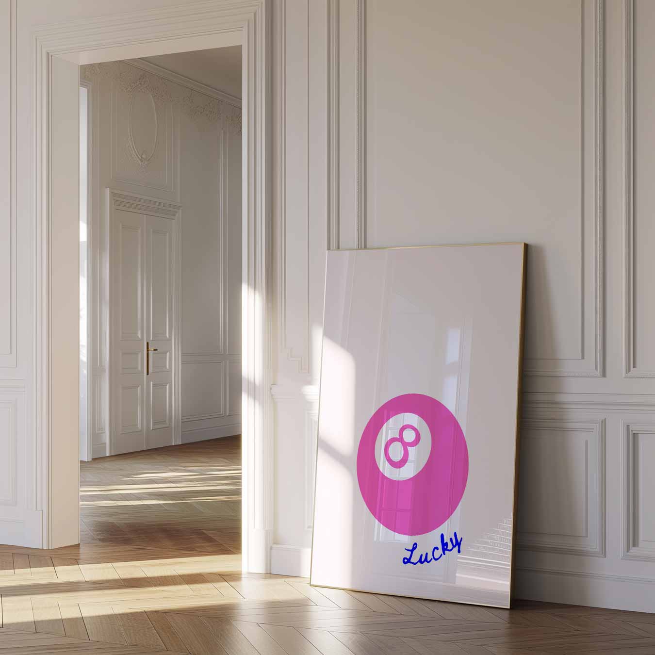 Geluksbrenger Roze Bal Poster-WallArtistic