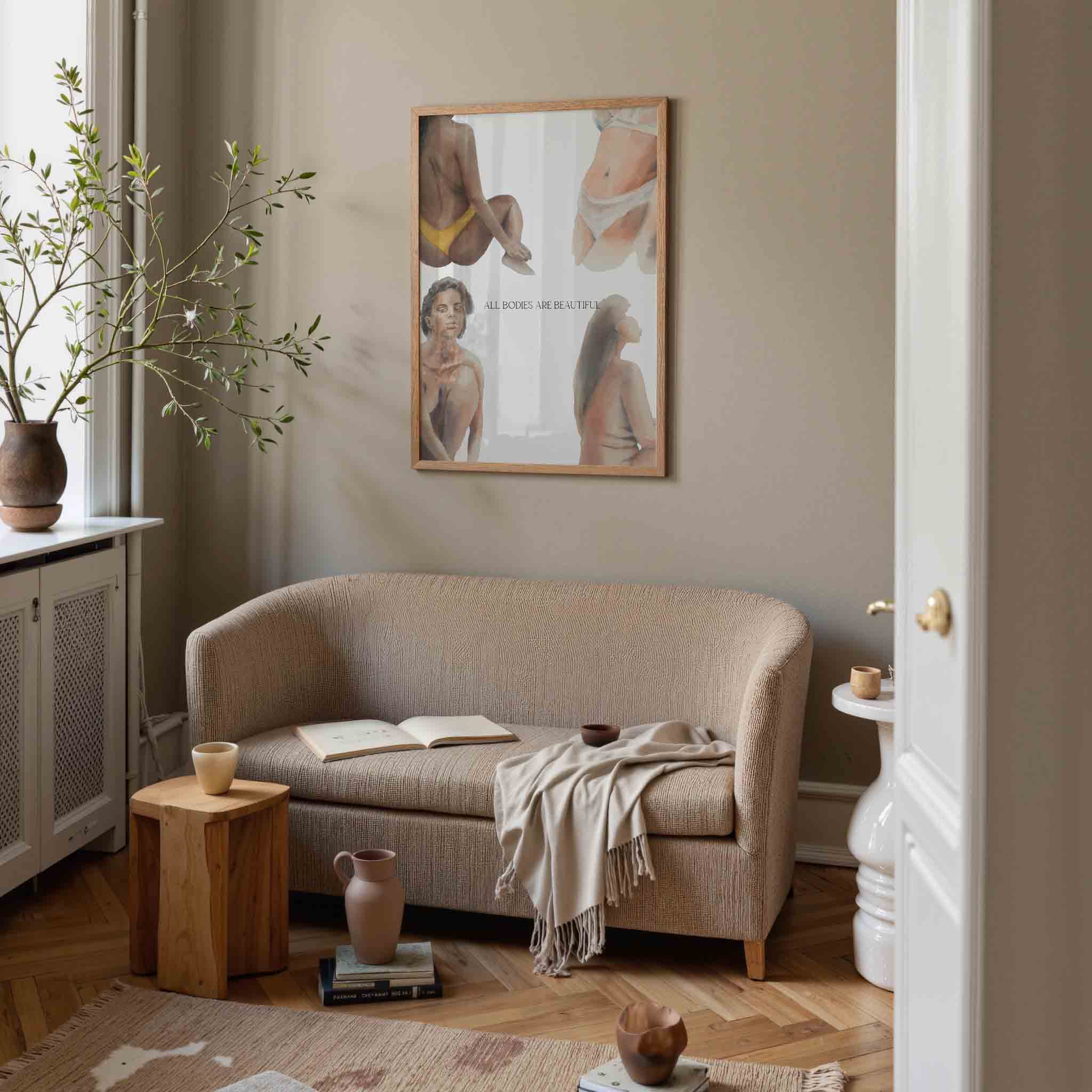 Figuren in badkleding Poster