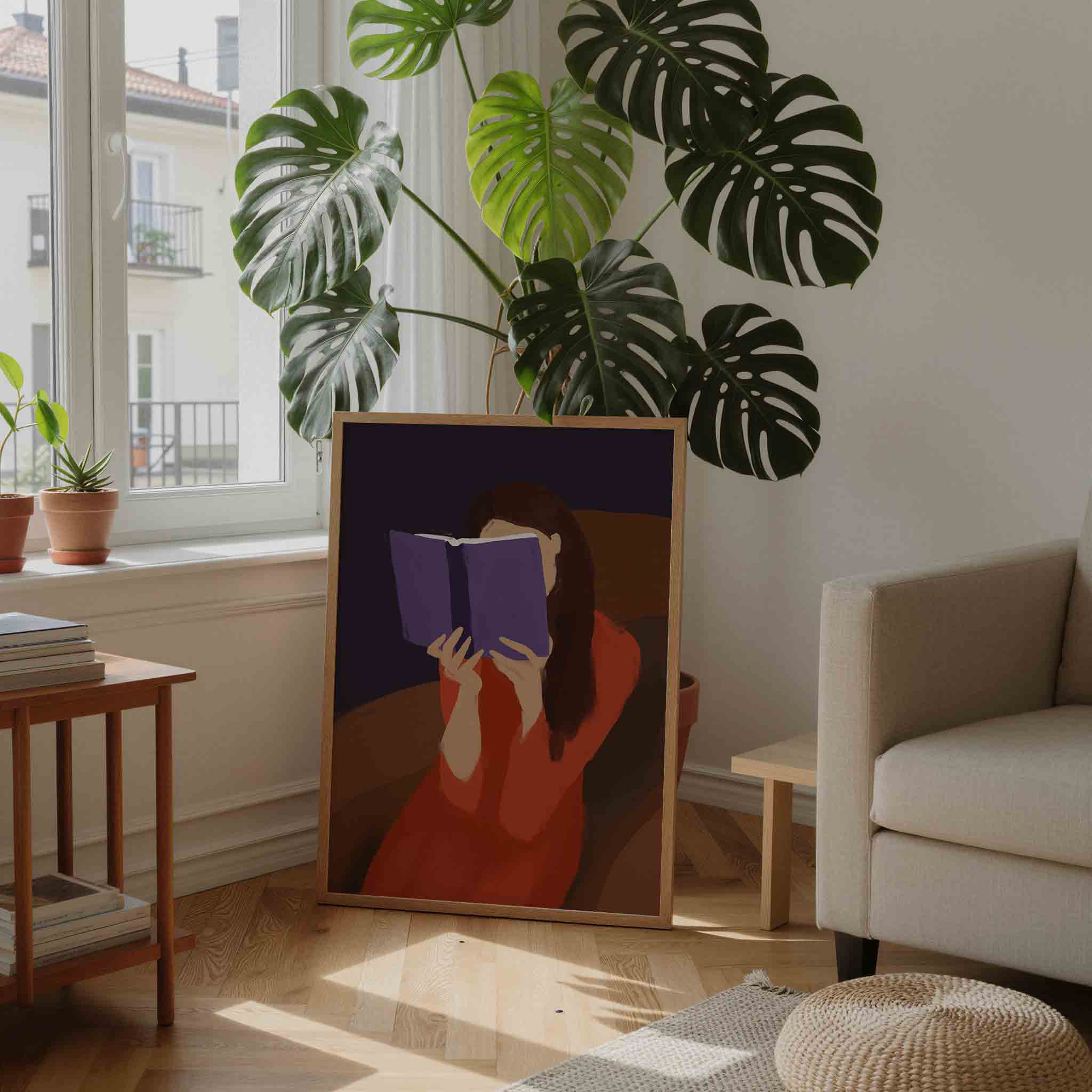 Lezende vrouw Poster