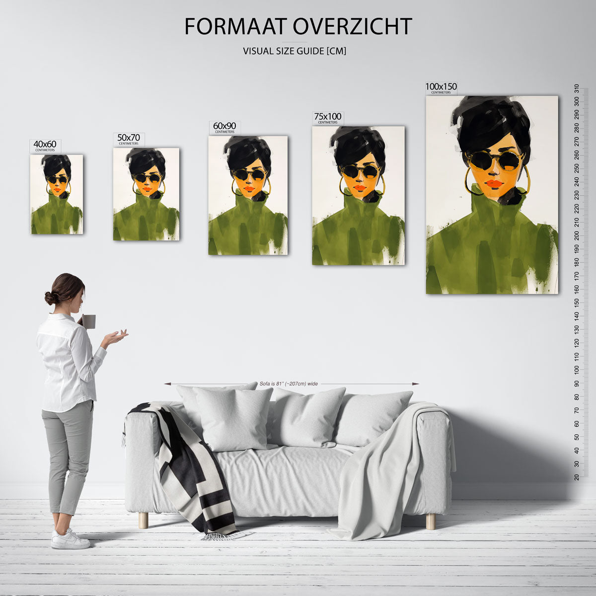 Stijlvolle vrouw Kunstwerk