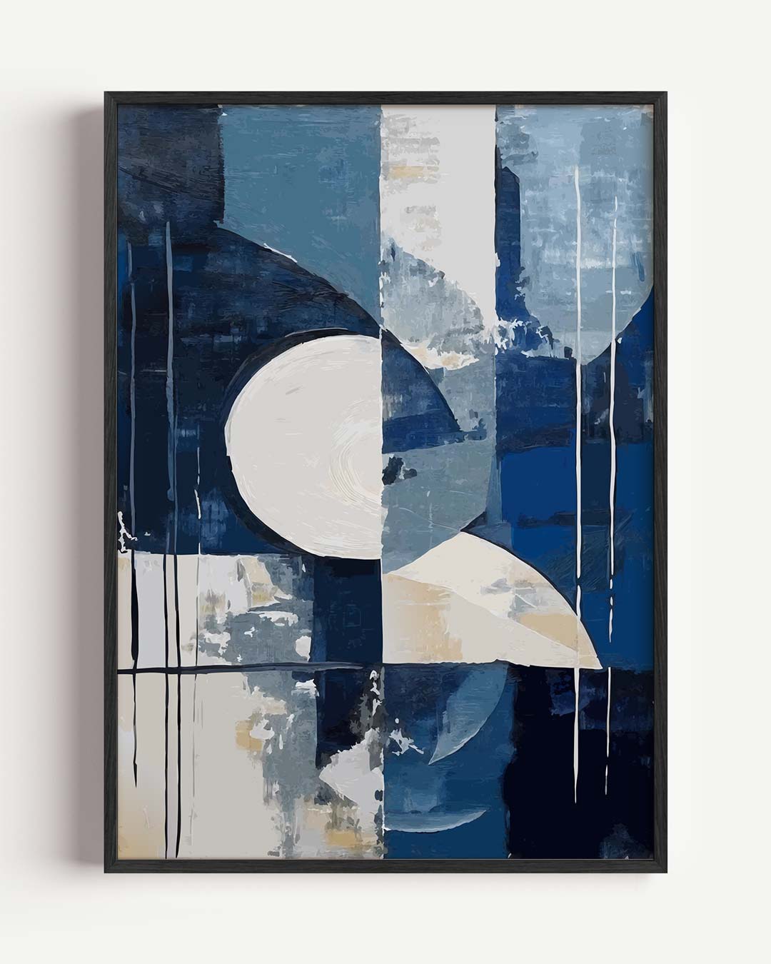 Moderne Abstracte Blauwe Kunstposter-WallArtistic