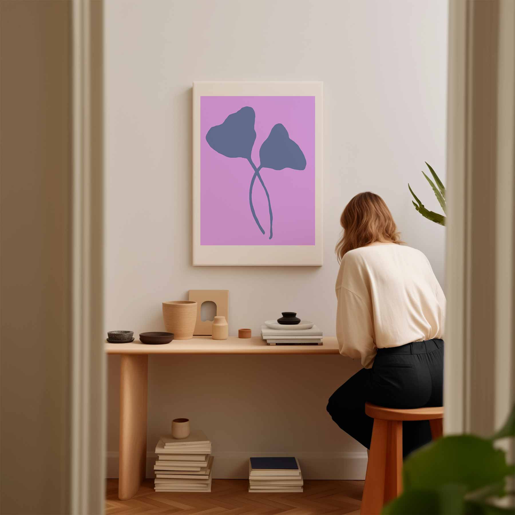 Speelse Bladstilte Kunstwerk-canvas-dibond-plexiglas-wanddecoratie-WallArtistic
