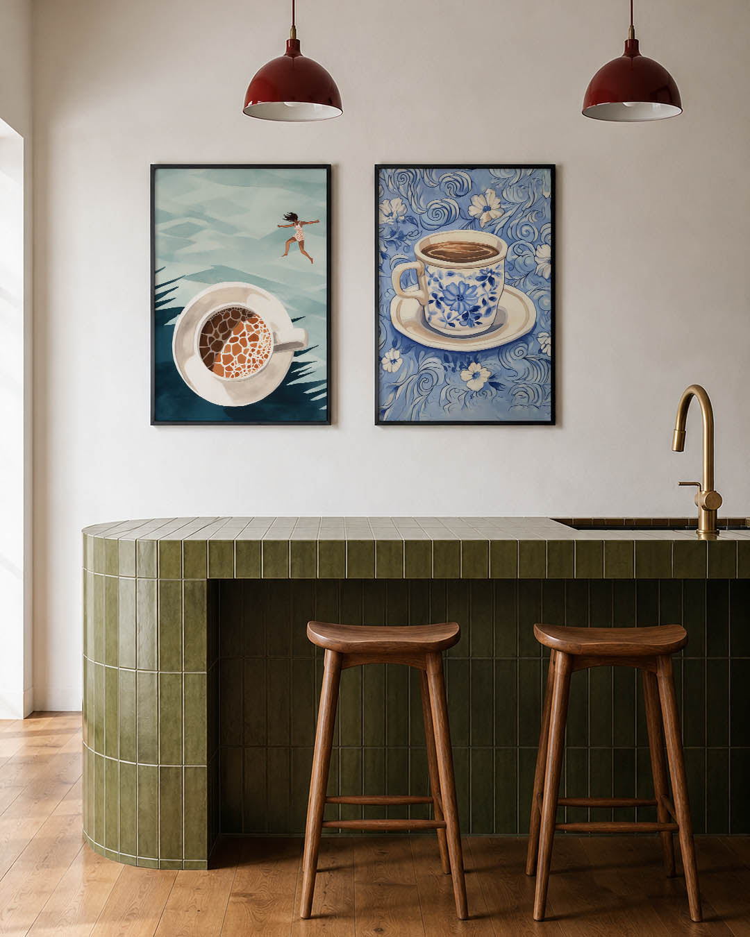Koffiekunst en vrijheid Posterset